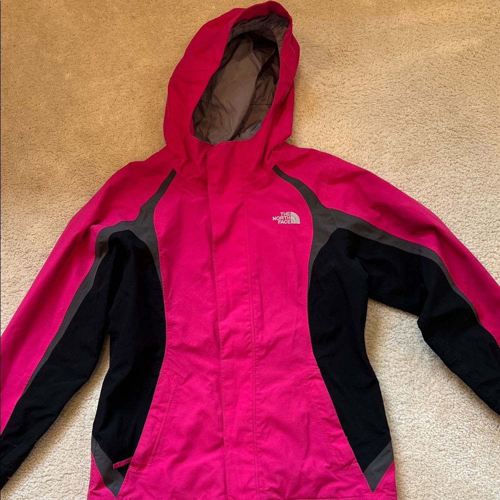 The North Face Fuchsia and Black Hooded Jacket